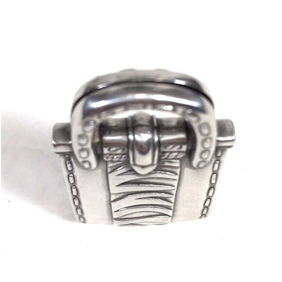 Silver Brighton Purse Bag Shaped Picture Place Business Card Holder Paperweight - Picture 4 of 8